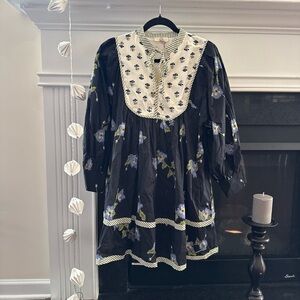 New with tag Entro boho dress size S prairie cottage indie floral blue green